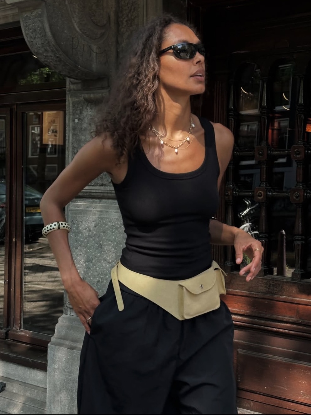 ZARA 100% LEATHER WAIST BELT WITH POCKETS NWT US 34 NWT